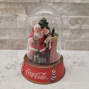 Franklin Mint 1995 Coca Cola glassed Domed Dear Santa please pause here